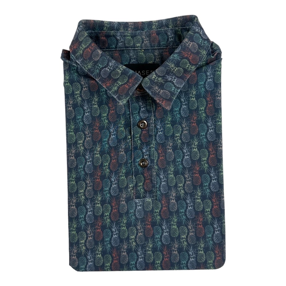 Chase 54 Mens Golf Performance Polo Shirt Pineapple Print Multicolor Large